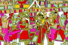 Pinturas Paithan, século XVIII, Ramayana, Raja Kelkar Museum, Puna