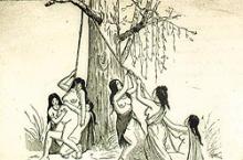 Cena de parto Apache, WITKOSKI, G. J. Histoire de l'Accouchement's chez tous les peoples. 1887, G. Steinheil Editor, Paris
